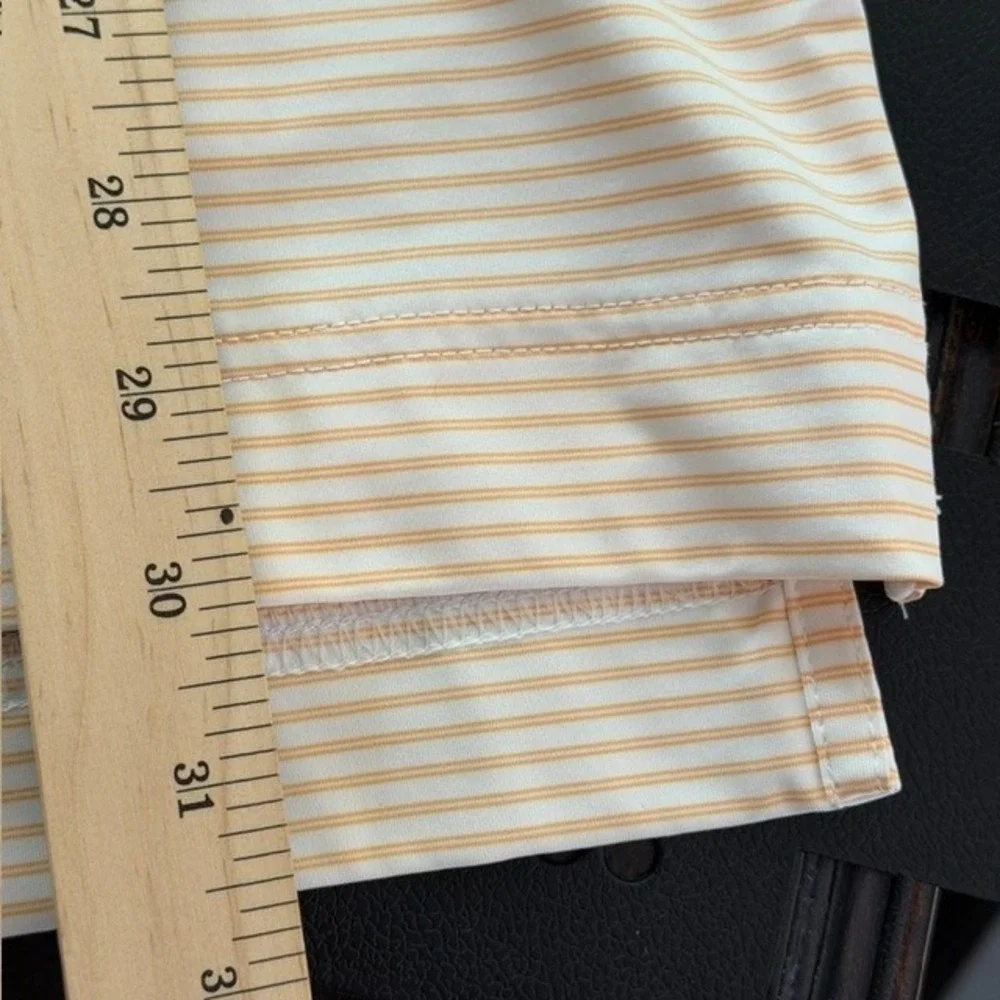 FootJoy Mens Orange Striped Presidio Golf Course‎ ProDry Polo Shirt Large XL